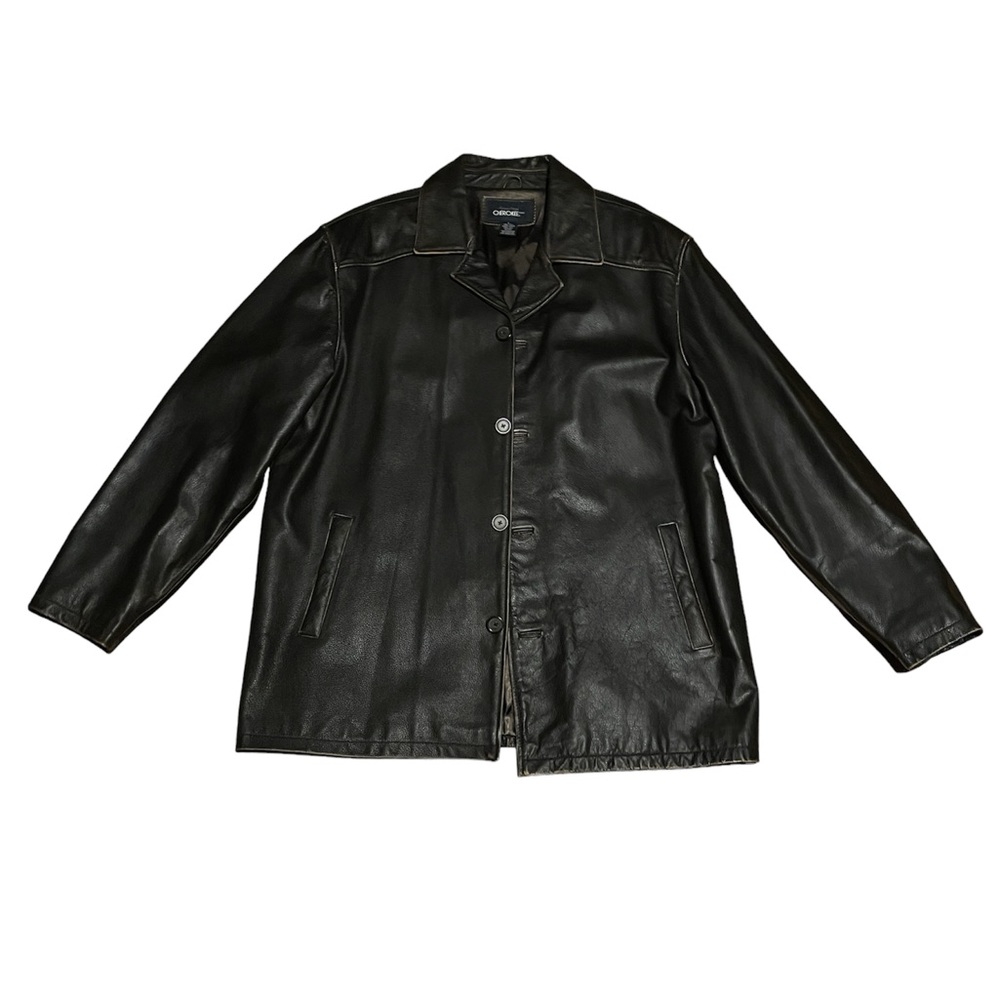 Vintage Leather Button-Front Blazer/Jacket - image 3